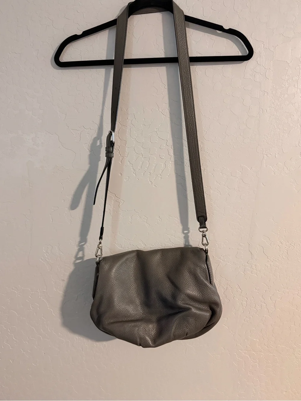 Gray Crossbody Women’s Leather Shoulder Bag